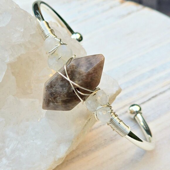 Sunstone Wire Wrap Cuff w/ 14Kt Gold Over Copper – Handmade & NWT - Picture 7 of 11